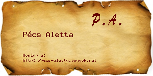 Pécs Aletta névjegykártya